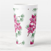 Tasse en latte rose Poinsettia (Devant)