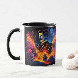 Tasse en néon art pop de génie électrisant Nikola 