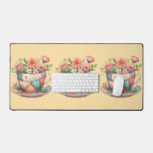 Tasse en patchwork avec des fleurs fantaisistes (Clavier et souris)