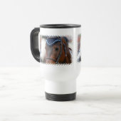 Tasse en plastique de voyage de profil de cheval (Devant gauche)