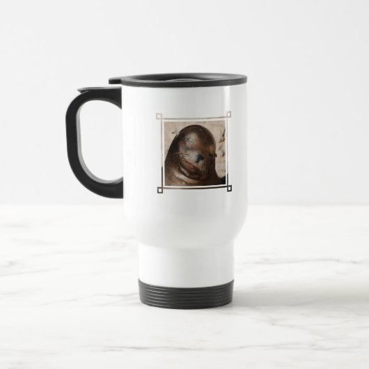 Tasse en plastique douce de voyage d'otarie (Gauche)