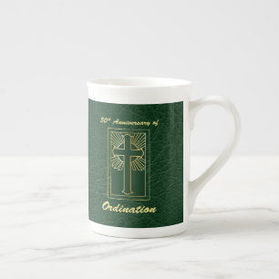 Tasse En Porcelaine 50e anniversaire de l'ordination Regarder en cuir