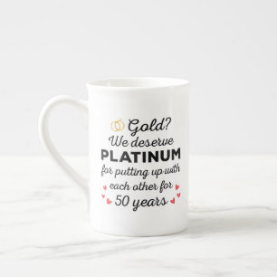 Tasse En Porcelaine 50ème anniversaire de Mariage I - Gold Funny Coupl