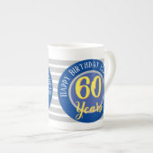 Tasse En Porcelaine 60 Ans. Anniversaire 60 ans (Devant droit)