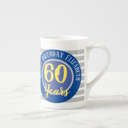 Tasse En Porcelaine 60 Ans. Anniversaire 60 ans (Droite)