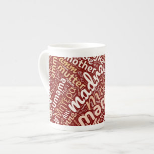 Tasse En Porcelaine 60 mots pour 'Mère' dans différentes langues