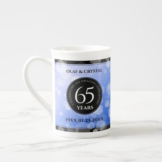 Tasse En Porcelaine 65e anniversaire de l'élégant Mariage Blue Sapphir (Gauche)