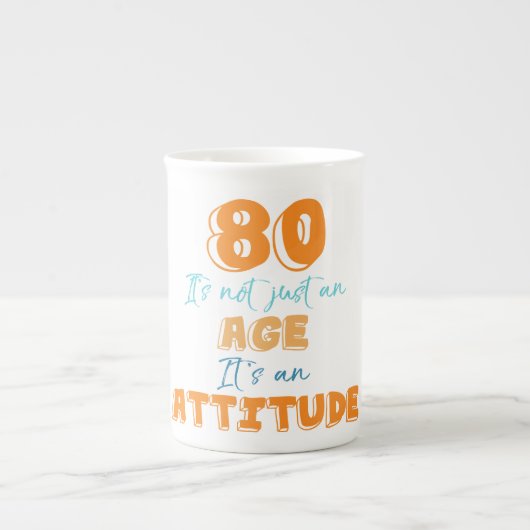 Tasse En Porcelaine 80e anniversaire Gag cadeau (Devant)