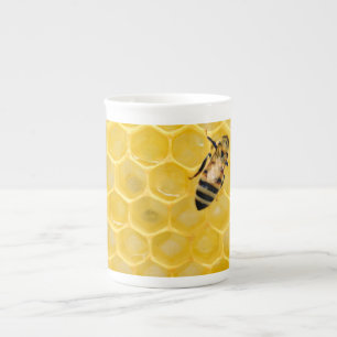 Tasse En Porcelaine abeille et nid d'abeille