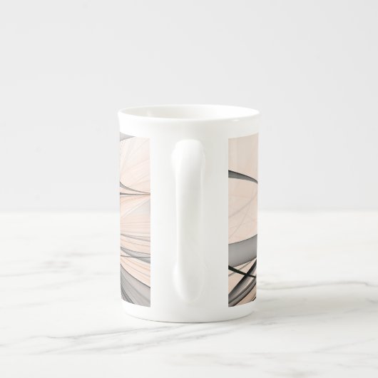 Tasse En Porcelaine Abstrait Anthracite Grey Sienna Art moderne fracta (Dos)