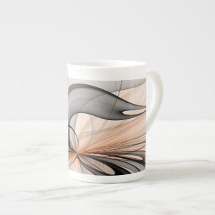 Tasse En Porcelaine Abstrait Anthracite Grey Sienna Art moderne fracta