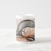 Tasse En Porcelaine Abstrait Anthracite Grey Sienna Art moderne fracta (Devant)