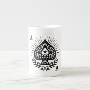 Tasse En Porcelaine Ace de pique — Filigree Star & Laurel