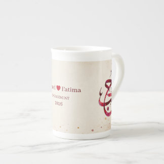 Tasse En Porcelaine Affiche de fiançailles personnalisée en calligraph