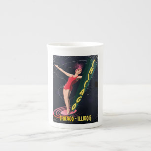 Tasse En Porcelaine Affiche de voyage vintage Chicago Illinois
