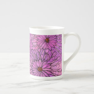 Tasse En Porcelaine African Daisy Cape Daisies Fleurs roses Art Floral