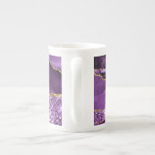 Tasse En Porcelaine Agate Violet violet or Parties scintillant Nom de  (Dos)