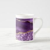 Tasse En Porcelaine Agate Violet violet or Parties scintillant Nom de  (Droite)