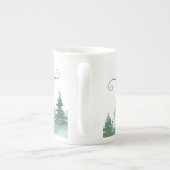 Tasse En Porcelaine Aimez-vous Grand-mère Aquarelle Green Winter Fores (Dos)