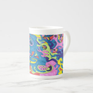 Tasse En Porcelaine "Aire de jeu sous-marine" Art Abstrait