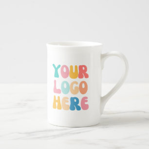 Tasse En Porcelaine Ajouter votre entreprise Logo Moderne Minimal Simp