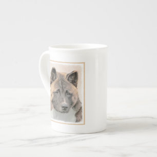 Tasse En Porcelaine Akita Peinture - Cute Original Chien Art