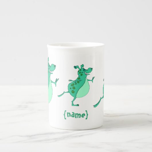 Tasse En Porcelaine Alien vert amusant ignoré (Devant)