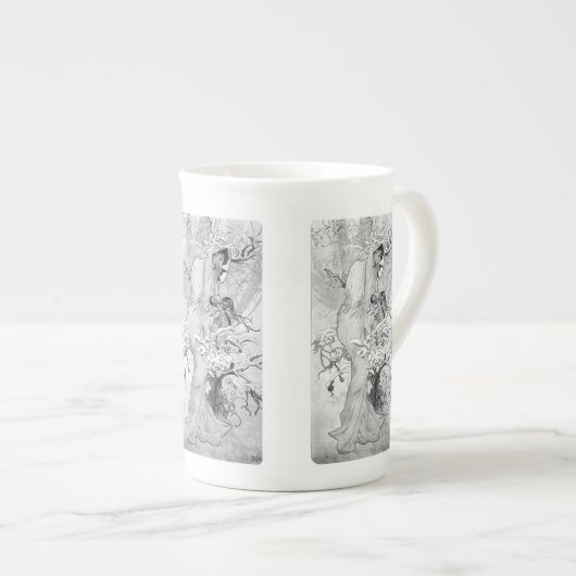 Tasse En Porcelaine Alphonse Mucha Winter GS II WB (Devant droit)