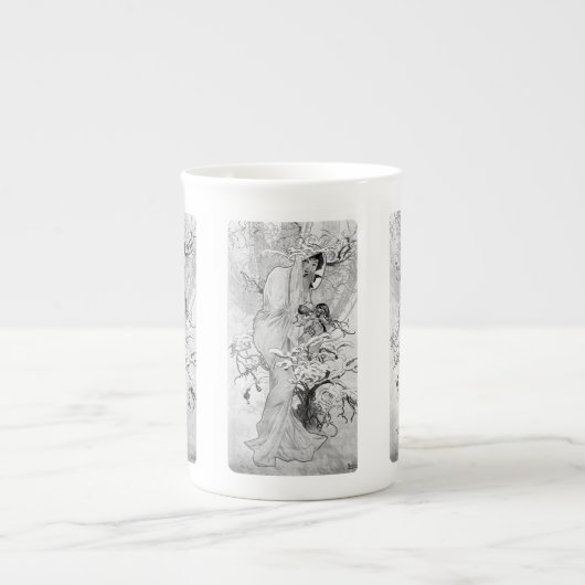 Tasse En Porcelaine Alphonse Mucha Winter GS II WB (Devant)