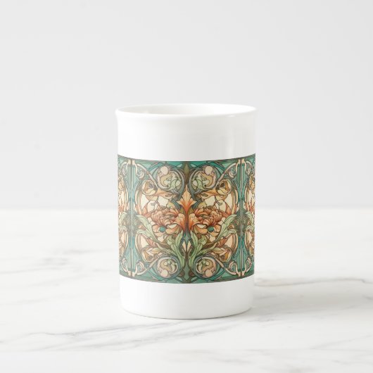 Tasse En Porcelaine Amateurs de motif Art Nouveau (Devant)