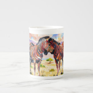 Tasse En Porcelaine Amis zèbres dans la savane
