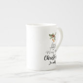 Tasse En Porcelaine Amusez-vous un joyeux petit Noël mignon blanc (Devant droit)