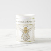 Tasse En Porcelaine Ange élégant de Noël de motif en filigrane de (Devant)