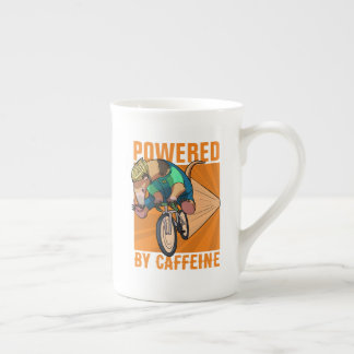 Tasse En Porcelaine Anteater Drôle Alimenté Par Caricature Cycliste À