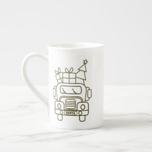 Tasse En Porcelaine Aperçu camion de Noël Père Noël voiture vue avant