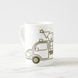 Tasse En Porcelaine Aperçu camion de Noël Père Noël vue côté voiture