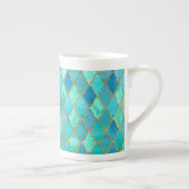 Tasse En Porcelaine Aqua Turquoise Mint Gold Oriental Marocain Carrela (Droite)