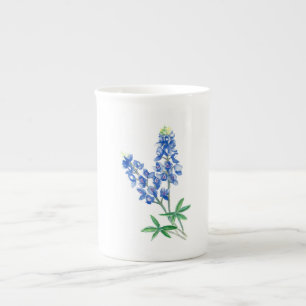 Tasse En Porcelaine Aquarelle Bluebonnets