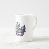Tasse En Porcelaine aquarelle Mardi Gras masque carnaval (Devant droit)