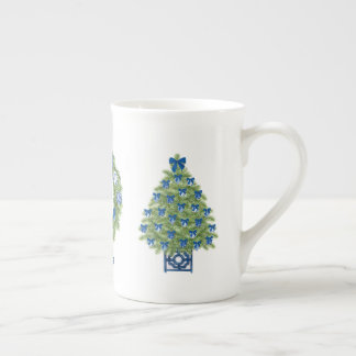 Tasse En Porcelaine Arbre de Noël de la Chinoiserie et couronne