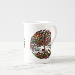 Tasse En Porcelaine arbre de vie blanc