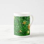 Tasse En Porcelaine Arbres de Noël Design Arrière - plan-67181 (Devant droit)
