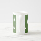 Tasse En Porcelaine Arbres De Vacances Vert Et Blanc (Dos)