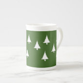 Tasse En Porcelaine Arbres De Vacances Vert Et Blanc (Devant droit)
