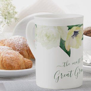 Tasse En Porcelaine Arrière-grand-mère Écriture élégante Fleurs aquare