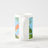 Tasse En Porcelaine Arrière - plan de fleurs tropicales 12 (Dos)