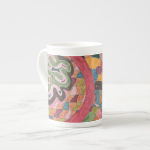 Tasse En Porcelaine Art Abstrait "Pink Mood"