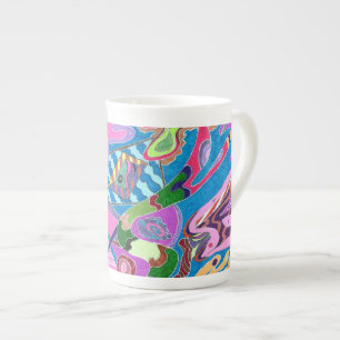 Tasse En Porcelaine Art Abstrait "Pink Shore"