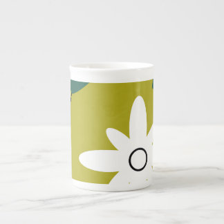 Tasse En Porcelaine Art botanique abstrait de fleur de marguerite mini