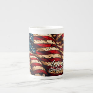 Tasse En Porcelaine Art du drapeau américain vintage pour le 4 juillet